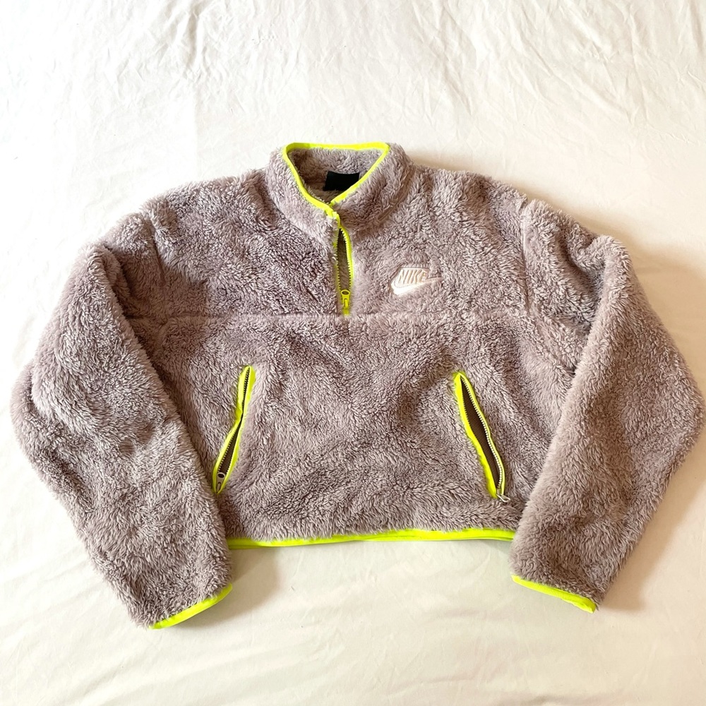 Nike, teddy, crop top jacket